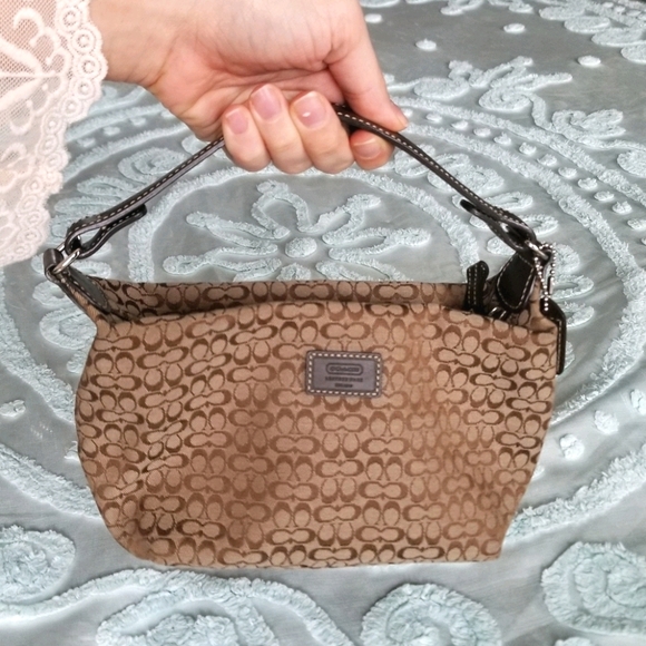 Coach Mini Handbag Brown and Tan - Picture 1 of 8